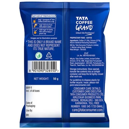 Tata Coffee Grand Classic Instant Coffee - Flavour Locked Decoction Crystals, 50 g-2.webp